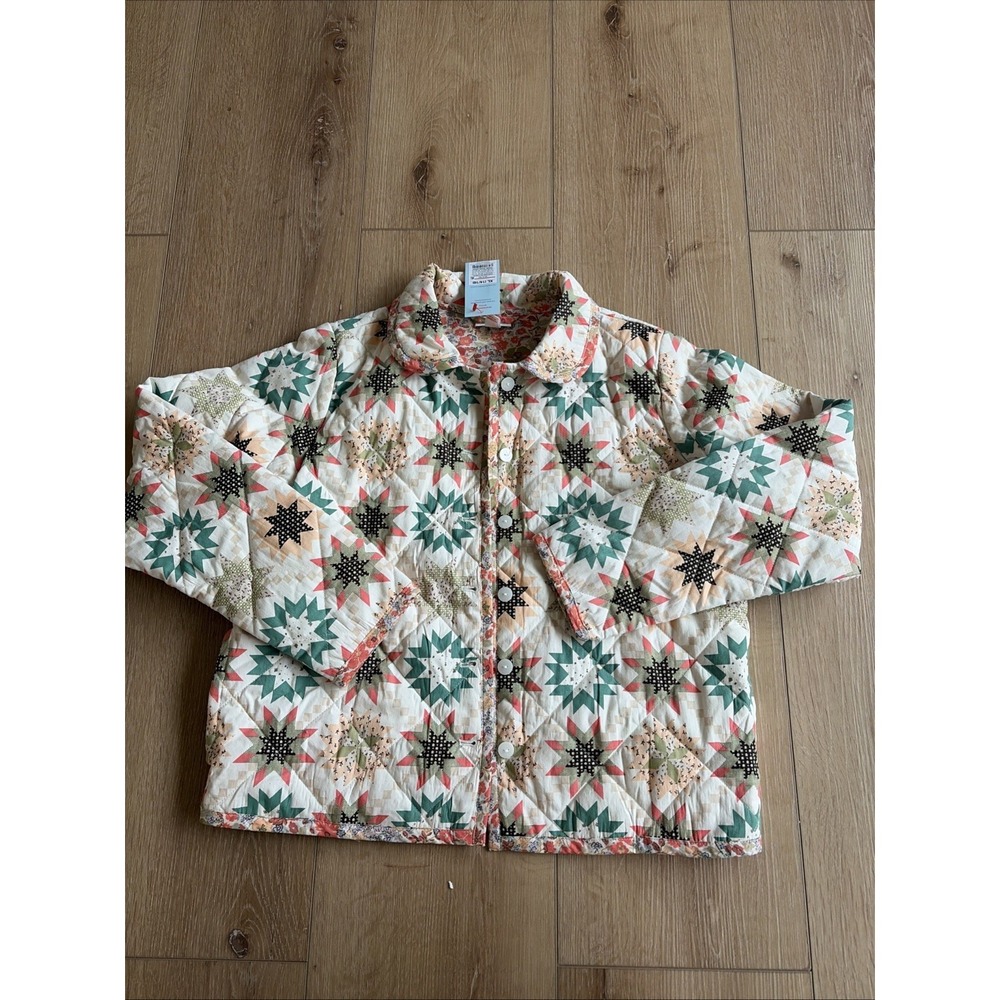 Cat & Jack: "White Sand" Quilted Girls Coat Size XL 14/16 Grandma Core